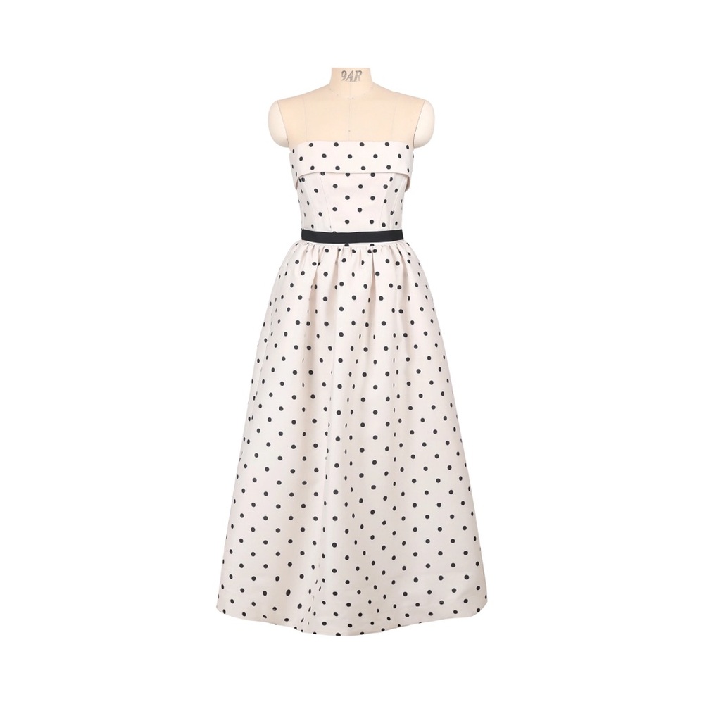 Elegant Polka Dot Strapless Dress
